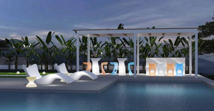 Commercial pool deck furniture