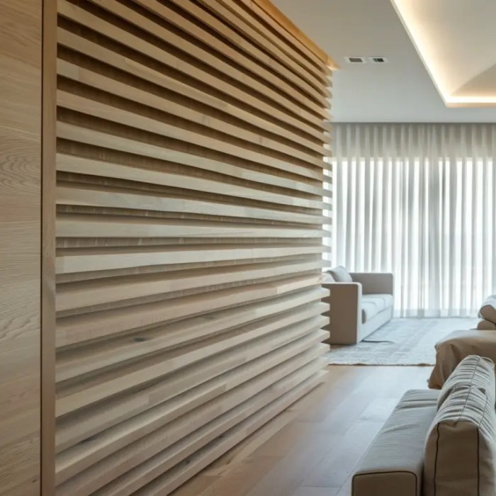 Slat wood accent wall